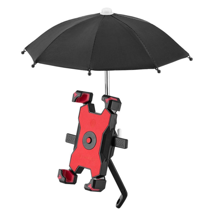 CYCLINGBOX Bicycle Mobile Phone Bracket With Parasol Rider Mobile Phone Frame, Style:, Handlebar Installation (Black), Handlebar Installation (Red), Handlebar Installation (Yellow), Handlebar Installation (Bue), Rearview Mirror Installation (Black)����...