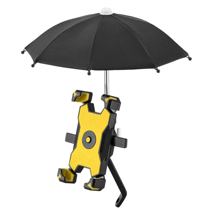 CYCLINGBOX Bicycle Mobile Phone Bracket With Parasol Rider Mobile Phone Frame, Style:, Handlebar Installation (Black), Handlebar Installation (Red), Handlebar Installation (Yellow), Handlebar Installation (Bue), Rearview Mirror Installation (Black)����...
