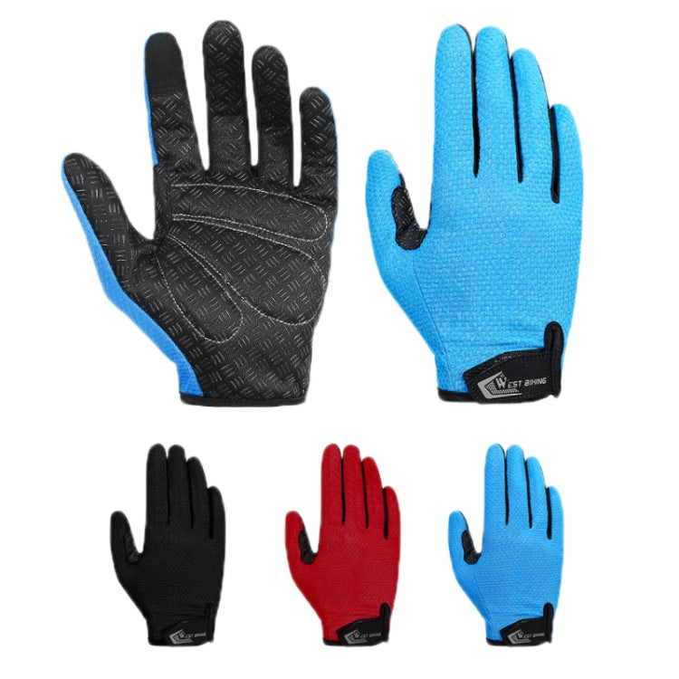 WEST BIKING YP0211223 Full-Finger Gloves For Cycling Shock Absorption Non-Slip Touch Screen Gloves, M, L, XL