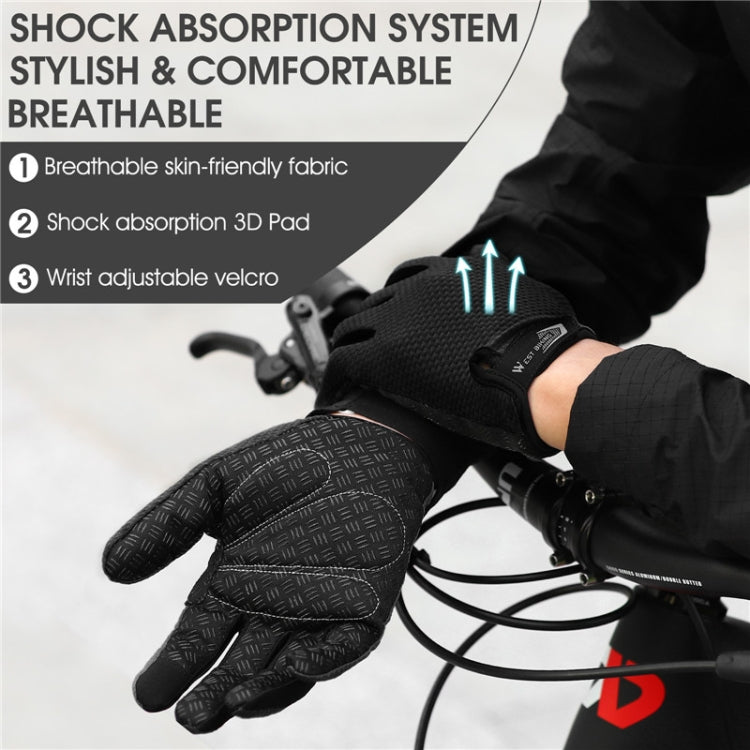 WEST BIKING YP0211223 Full-Finger Gloves For Cycling Shock Absorption Non-Slip Touch Screen Gloves, M, L, XL