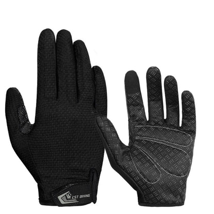 WEST BIKING YP0211223 Full-Finger Gloves For Cycling Shock Absorption Non-Slip Touch Screen Gloves, M, L, XL