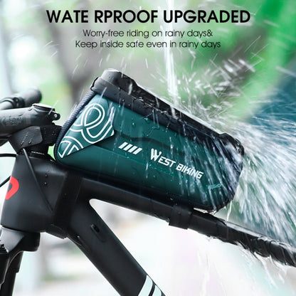 WEST BIKING 2.5L Bicycle Front Beam Mobile Phone Touch Screen Hard Shell Bag, Black, Dark Green, Fluorescent Yellow, Orange