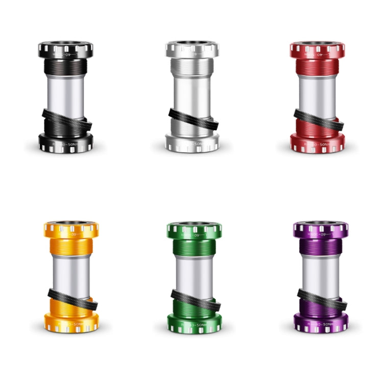 WEST BIKING Mountain Road Bike Screw-In Bearing Bottom Axle, Black, Silver, Red, Gold, Green, Purple