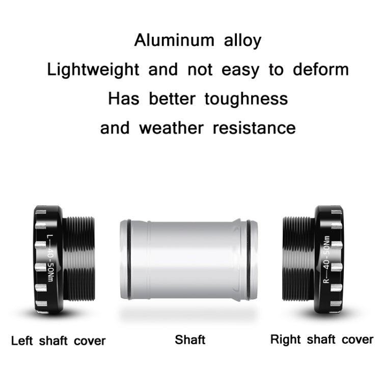 WEST BIKING Mountain Road Bike Screw-In Bearing Bottom Axle, Black, Silver, Red, Gold, Green, Purple