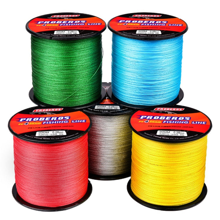 PROBEROS 4 Edited 300M Fish Line, 0.4 / 6LB, 0.6 / 8LB, 0.8 / 10LB, 1.0 / 15LB, 1.5 / 20LB, 2.0 / 25LB, 2.5 / 30LB, 3.0 / 35LB, 4.0 / 40LB, 5.0 / 50LB, 6.0 / 60LB, 7.0 / 70lb, 8.0 / 80lb, 10.0 / 100LB