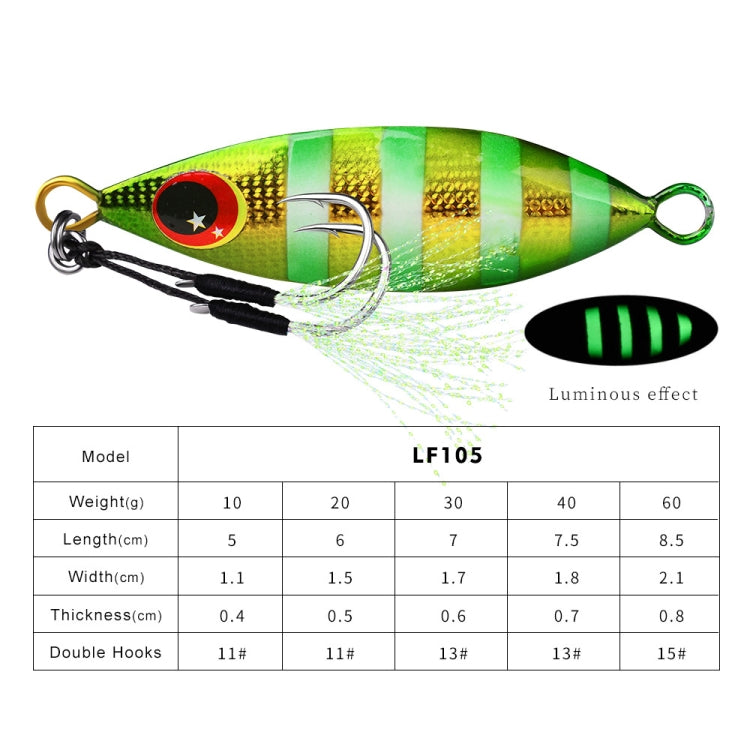 PROBEROS LF105 Sea Fishing Metal Road Bait, 10g, 20g, 30g, 40g, 60g