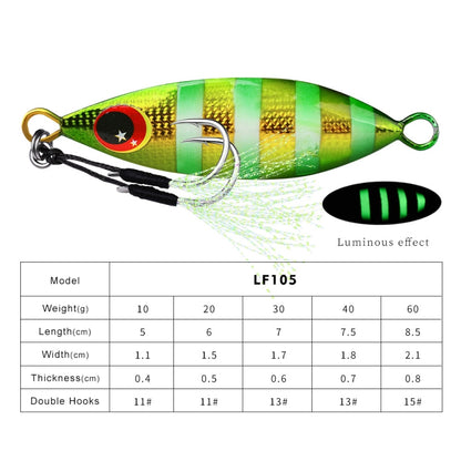 PROBEROS LF105 Sea Fishing Metal Road Bait, 10g, 20g, 30g, 40g, 60g