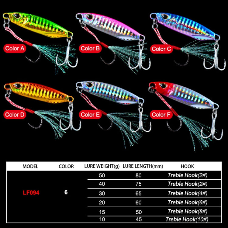 PROBEROS Iron Plate Lead Fish Far-Fluoch Metal Road Bait, 10G, 15G, 20G, 30G, 40G, 50G
