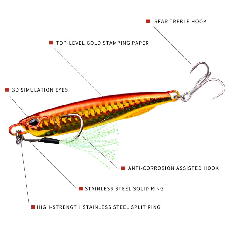 PROBEROS LF103 Simulation Metal Sea Fishing Bait, 10g, 15g, 20g, 30g, 40g, 50g, 60g