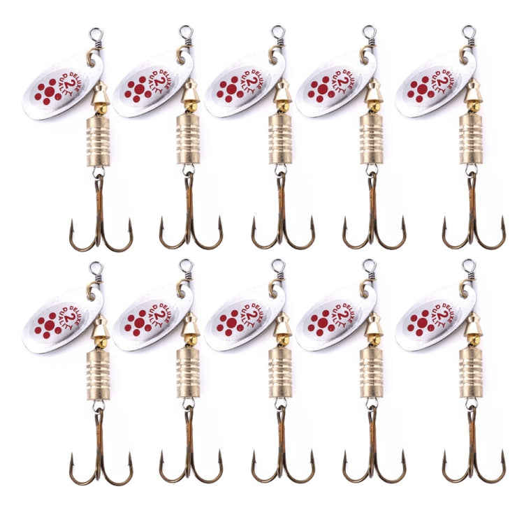 10 PCS HENGJIA  SP054 6.7cm / 7g Fresh Water Sequins Road Bait, Silver, Gold, Gold+Silver, Green Stripes, Black Gold Point, Copper