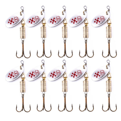 10 PCS HENGJIA  SP054 6.7cm / 7g Fresh Water Sequins Road Bait, Silver, Gold, Gold+Silver, Green Stripes, Black Gold Point, Copper
