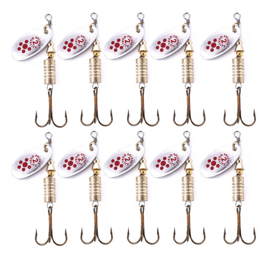 10 PCS HENGJIA  SP054 6.7cm / 7g Fresh Water Sequins Road Bait, Silver, Gold, Gold+Silver, Green Stripes, Black Gold Point, Copper