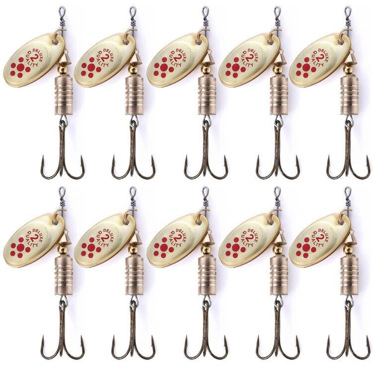 10 PCS HENGJIA  SP054 6.7cm / 7g Fresh Water Sequins Road Bait, Silver, Gold, Gold+Silver, Green Stripes, Black Gold Point, Copper