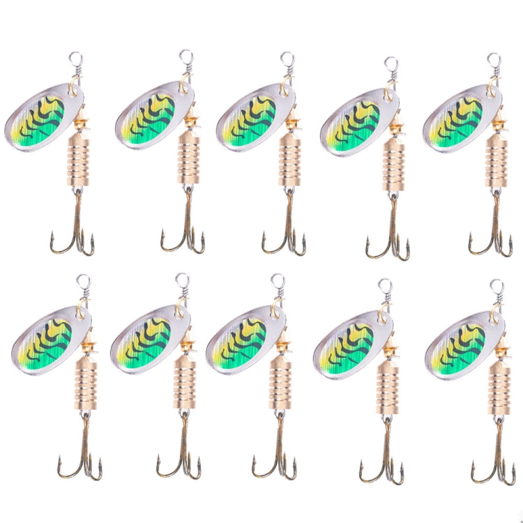 10 PCS HENGJIA  SP054 6.7cm / 7g Fresh Water Sequins Road Bait, Silver, Gold, Gold+Silver, Green Stripes, Black Gold Point, Copper