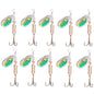 10 PCS HENGJIA  SP054 6.7cm / 7g Fresh Water Sequins Road Bait, Silver, Gold, Gold+Silver, Green Stripes, Black Gold Point, Copper