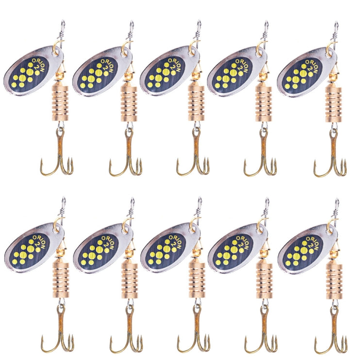 10 PCS HENGJIA  SP054 6.7cm / 7g Fresh Water Sequins Road Bait, Silver, Gold, Gold+Silver, Green Stripes, Black Gold Point, Copper