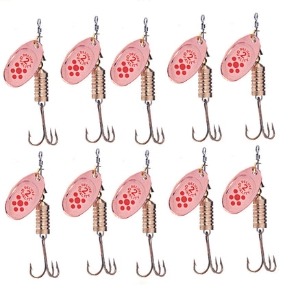 10 PCS HENGJIA  SP054 6.7cm / 7g Fresh Water Sequins Road Bait, Silver, Gold, Gold+Silver, Green Stripes, Black Gold Point, Copper