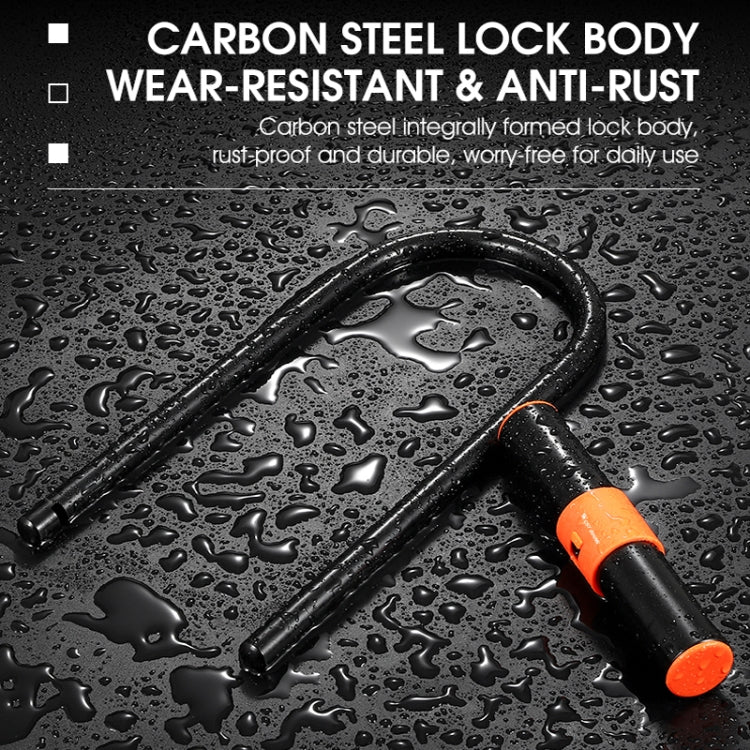 WEST BIKING Bicycle Carbon Steel Anti-Shear Anti-Theft U-Lock, Only Lock, Lock+Cable