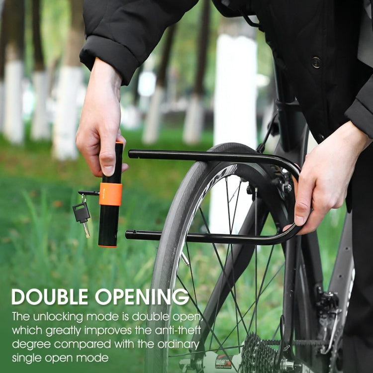 WEST BIKING Bicycle Carbon Steel Anti-Shear Anti-Theft U-Lock, Only Lock, Lock+Cable