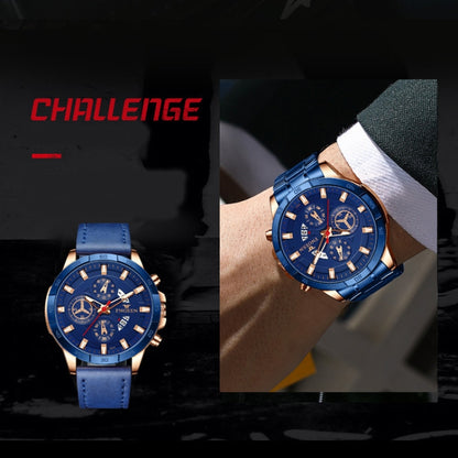 FNGEEN 5225 Multifunctional Waterproof Quartz Watch, Blue Steel Rose Shell Blue Surface, Black Steel Rose Shell Black Surface, Black Steel Black Shell Black Surface, White Steel White Shell Black Surface, Black Steel Black Circle White Surface���������...