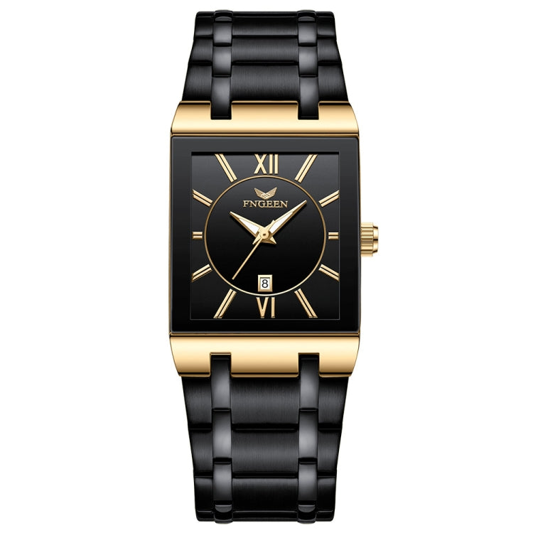FNGEEN 3627 Waterproof Calendar Men Square Watch, Full Gold Black Surface, Full Gold Gold Surface, Black Belt Rose Shell Black Surface, Black Belt Gold Shell Black Surface, Black Belt Black Shell Black Surface, White Steel White Surface����������������...