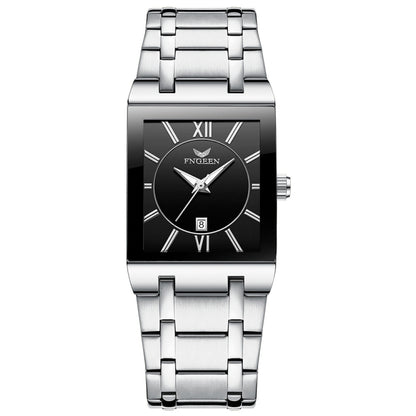 FNGEEN 3627 Waterproof Calendar Men Square Watch, Full Gold Black Surface, Full Gold Gold Surface, Black Belt Rose Shell Black Surface, Black Belt Gold Shell Black Surface, Black Belt Black Shell Black Surface, White Steel White Surface����������������...
