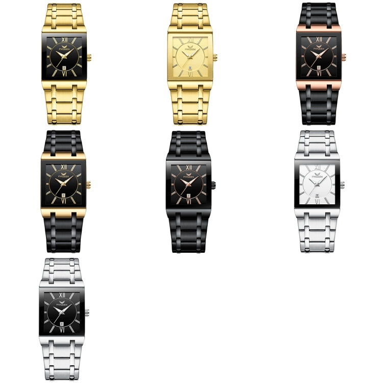 FNGEEN 3627 Waterproof Calendar Men Square Watch, Full Gold Black Surface, Full Gold Gold Surface, Black Belt Rose Shell Black Surface, Black Belt Gold Shell Black Surface, Black Belt Black Shell Black Surface, White Steel White Surface����������������...