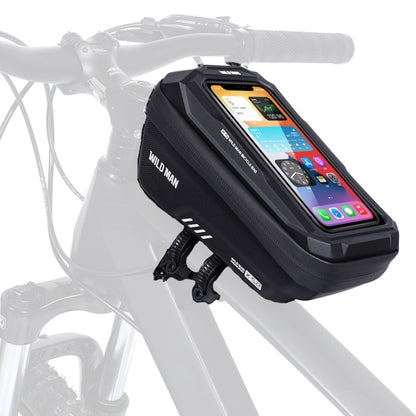 WILD MAN XS2 1L EVA Hard Shell Cycling Rainproof Bicycle Bag, XS2 (Black), XS2 (Black Red)