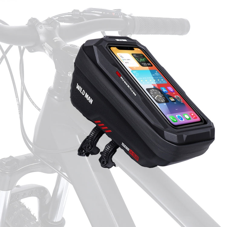 WILD MAN XS2 1L EVA Hard Shell Cycling Rainproof Bicycle Bag, XS2 (Black), XS2 (Black Red)