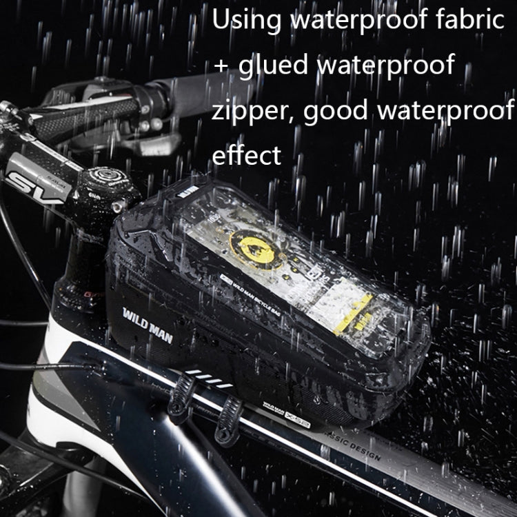 WILD MAN XS2 1L EVA Hard Shell Cycling Rainproof Bicycle Bag, XS2 (Black), XS2 (Black Red)
