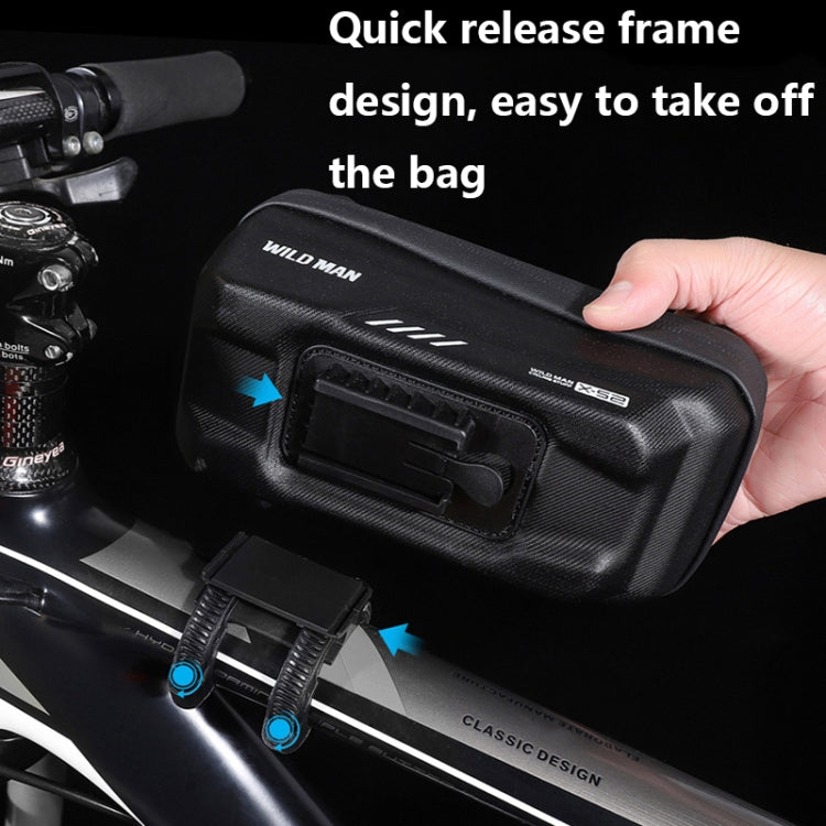 WILD MAN XS2 1L EVA Hard Shell Cycling Rainproof Bicycle Bag, XS2 (Black), XS2 (Black Red)