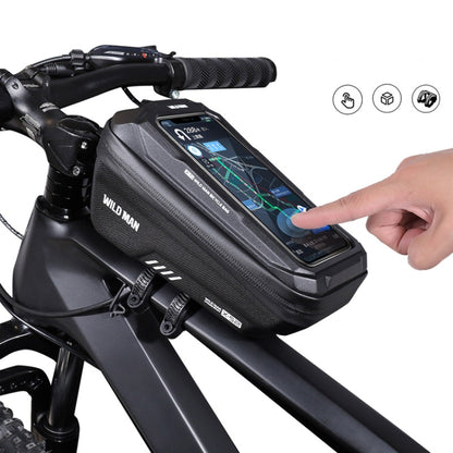 WILD MAN XS2 1L EVA Hard Shell Cycling Rainproof Bicycle Bag, XS2 (Black), XS2 (Black Red)