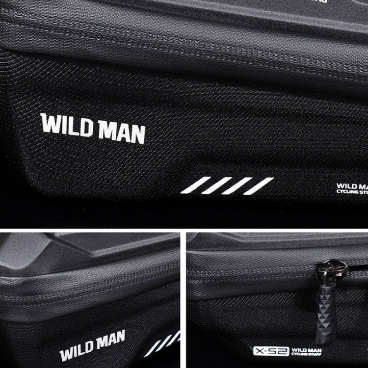 WILD MAN XS2 1L EVA Hard Shell Cycling Rainproof Bicycle Bag, XS2 (Black), XS2 (Black Red)
