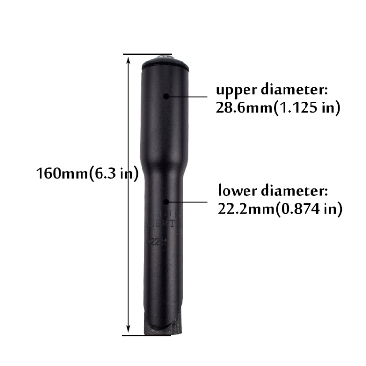 FMFXTR Road Bike Front Fork Stem Modified Height Increaser Handlebar Core Riser, 22.2mm Black, 25.4mm Black, 22.2mm Silver, 25.4mm Silver