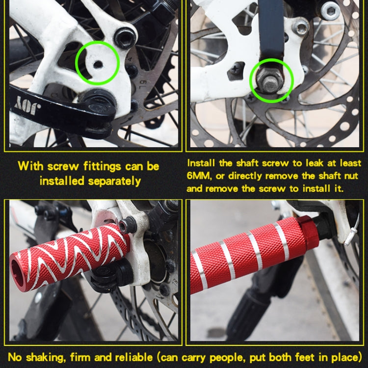 FMFXTR Bicycle Back Seat Foot Pedal Universal Back Rear Post, Red Large Hole Long, Red Small Hole Short, Blue Large Hole Long, Blue Small Hole Short, Green Small Hole Short, Black Large Hole Long, Black Small Hole Short