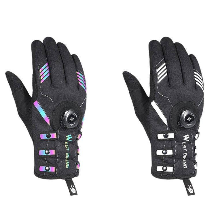 WEST BIKING Cycling Breathable Long Finger Self-locking Gloves with Buckle, M, L, XL, 2XL