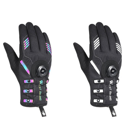 WEST BIKING Cycling Breathable Long Finger Self-locking Gloves with Buckle, M, L, XL, 2XL
