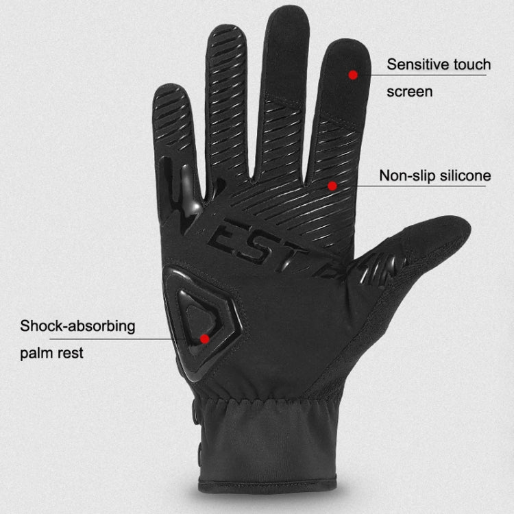 WEST BIKING Cycling Breathable Long Finger Self-locking Gloves with Buckle, M, L, XL, 2XL