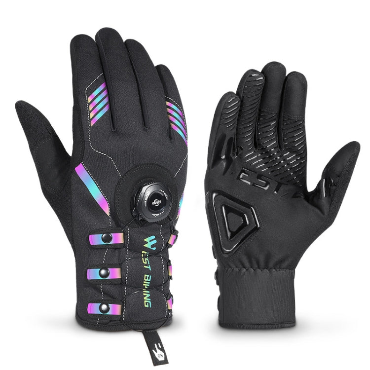 WEST BIKING Cycling Breathable Long Finger Self-locking Gloves with Buckle, M, L, XL, 2XL