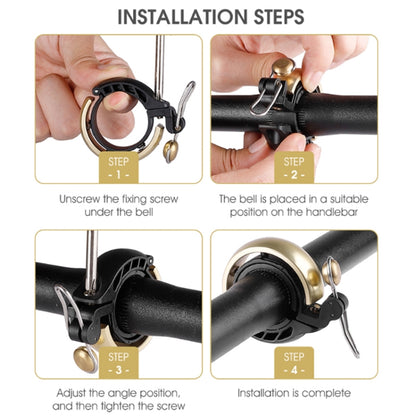WEST BIKING Bicycle Retro Copper Bell Riding Crisp & Loud Bell, WEST BIKING Copper Bell(Gold)