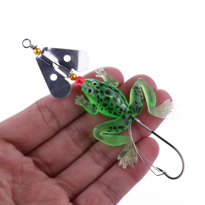 2 Sets HENGJIA SP011 7cm 6g Frog Soft Fish Sequins Freshwater Single Hook Bionic Bait, SP011 4 Colors
