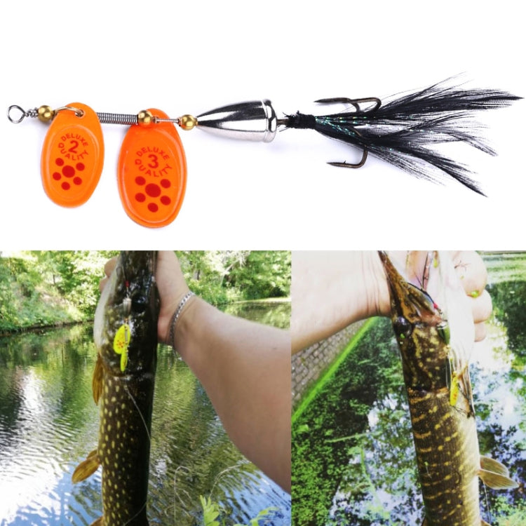 HENGJIA SP304 6.5cm 13g Feather Hook Rotating Sequin Road Lure Bait, SP304 Yellow, SP304 Orange Red, SP304 Black