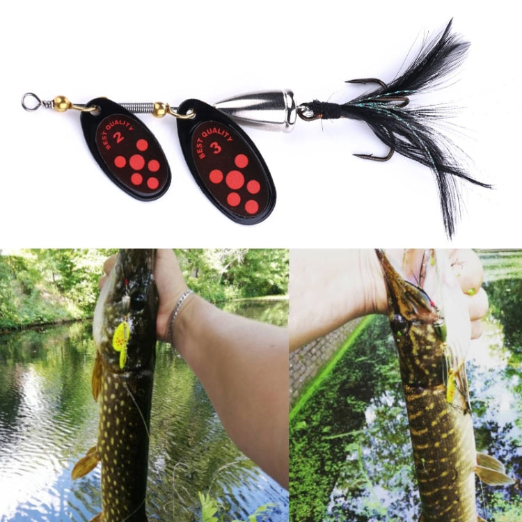HENGJIA SP304 6.5cm 13g Feather Hook Rotating Sequin Road Lure Bait, SP304 Yellow, SP304 Orange Red, SP304 Black