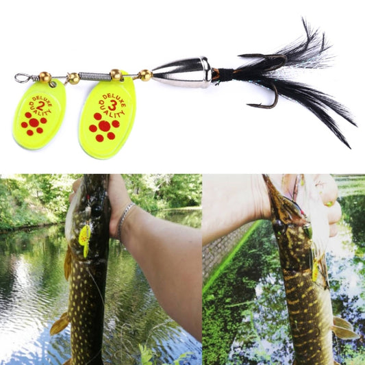 HENGJIA SP304 6.5cm 13g Feather Hook Rotating Sequin Road Lure Bait, SP304 Yellow, SP304 Orange Red, SP304 Black