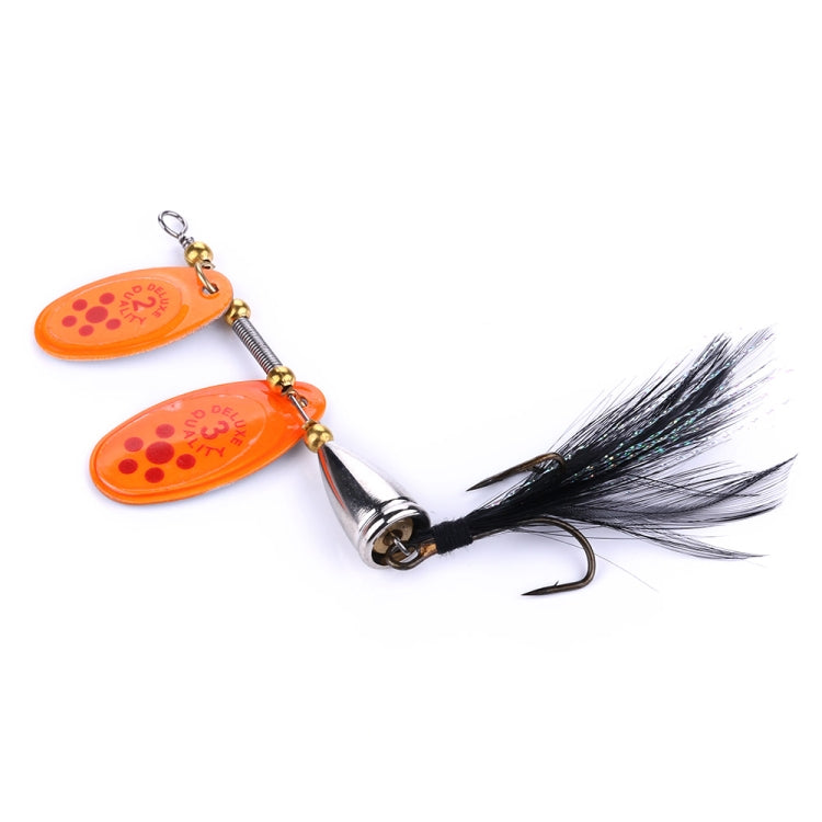 HENGJIA SP304 6.5cm 13g Feather Hook Rotating Sequin Road Lure Bait, SP304 Yellow, SP304 Orange Red, SP304 Black