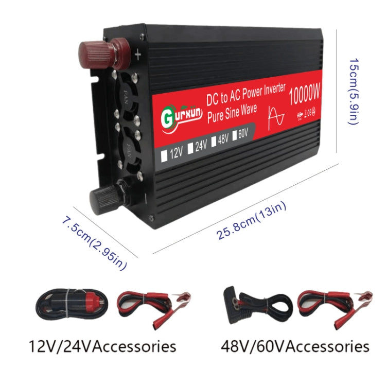Gurxun HZ1500-10000 Sine Wave 10000W Inverter Power Converter, 10000W 48V To 220V, 10000W 60V To 220V, 10000W 12V To 110V, 10000W 12V To 220V, 10000W 24V To 220V