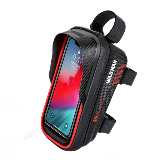 WILD MAN E12 1L EVA Hard Shell Mountain Bike Waterproof and Wear-resistant Front Beam Bag, E12 (Red), E12 (Black)
