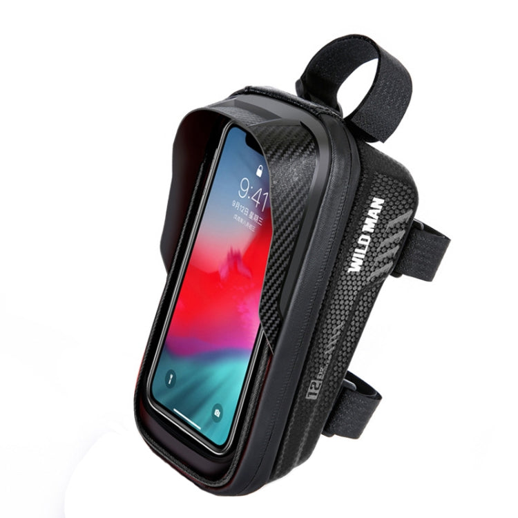 WILD MAN E12 1L EVA Hard Shell Mountain Bike Waterproof and Wear-resistant Front Beam Bag, E12 (Red), E12 (Black)