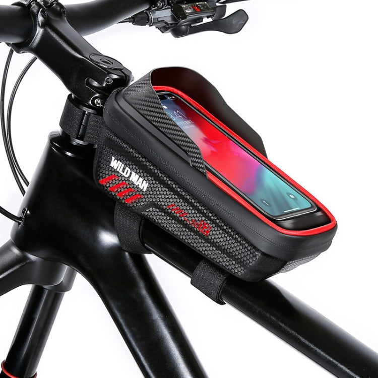 WILD MAN E12 1L EVA Hard Shell Mountain Bike Waterproof and Wear-resistant Front Beam Bag, E12 (Red), E12 (Black)