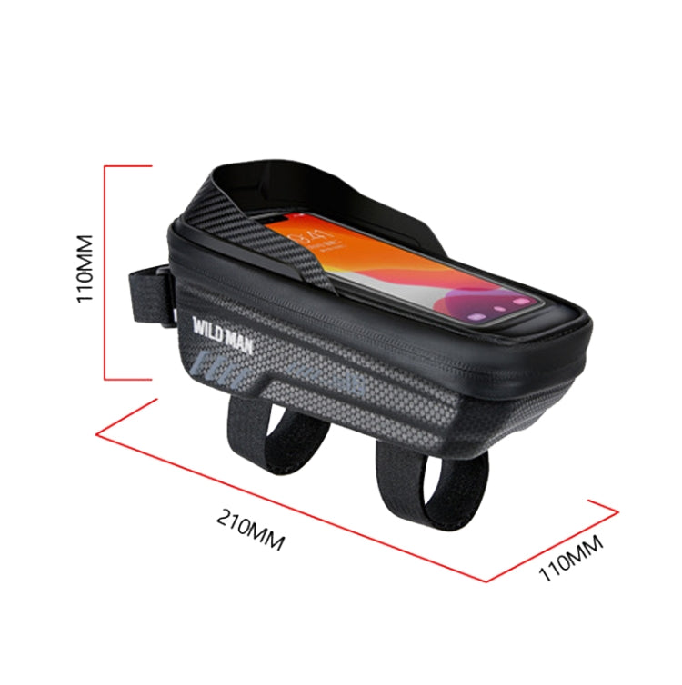 WILD MAN E12 1L EVA Hard Shell Mountain Bike Waterproof and Wear-resistant Front Beam Bag, E12 (Red), E12 (Black)